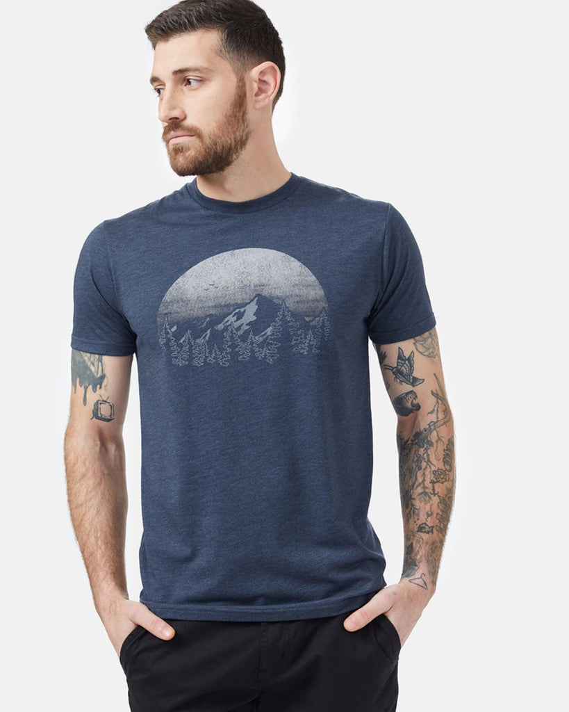 Tentree Vintage Sunset T-shirt In Dress Blue Heather-The Trendy Walrus