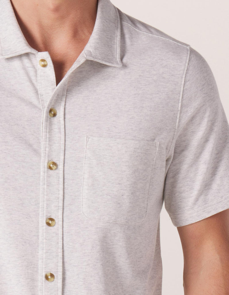 The Normal Brand Active Puremeso Weekend Button Down In Stone-The Trendy Walrus