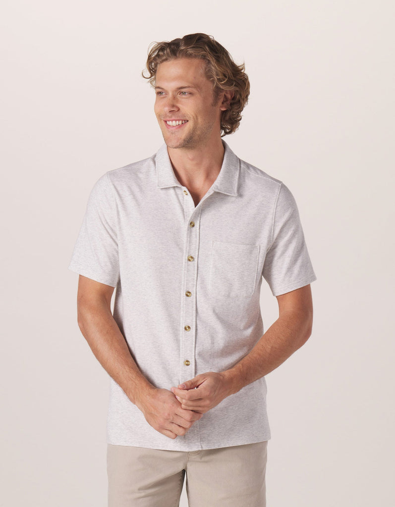 The Normal Brand Active Puremeso Weekend Button Down In Stone-The Trendy Walrus