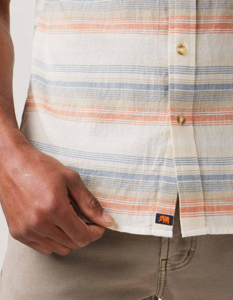 The Normal Brand Fresh Water Button-Up Shirt In Canyon Stripe-The Trendy Walrus