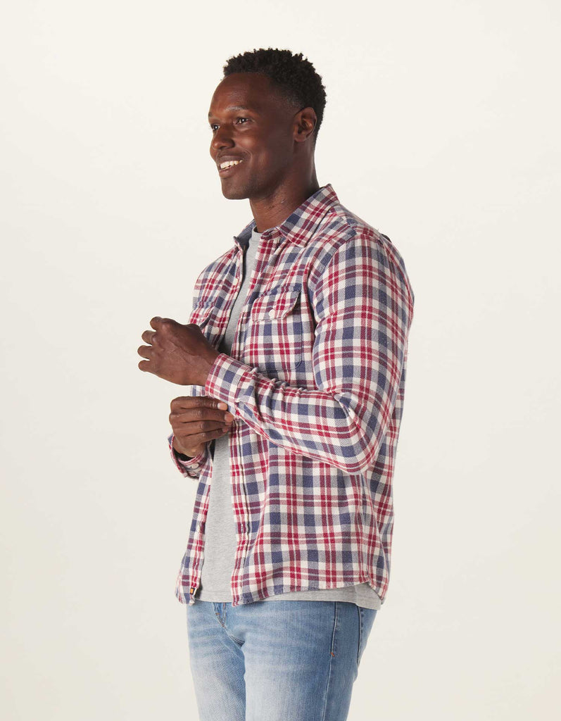 The Normal Brand Mountail Overshirt - White Plaid-The Trendy Walrus