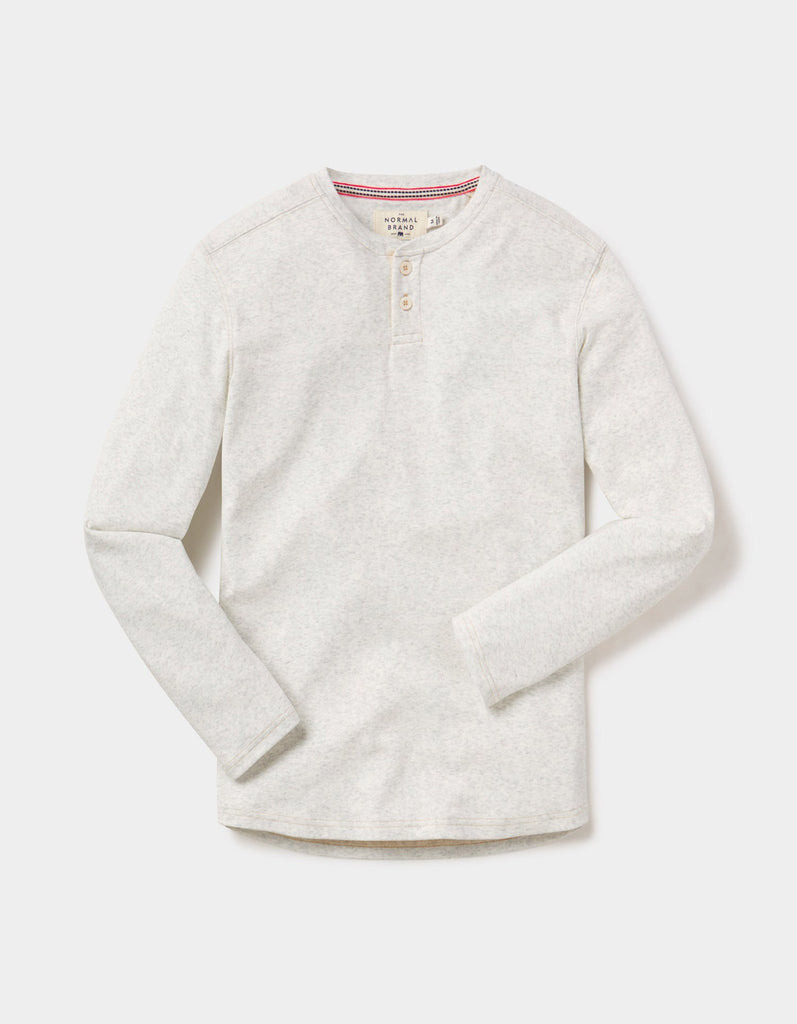 The Normal Brand Puremeso Two Button Henley In Stone-The Trendy Walrus