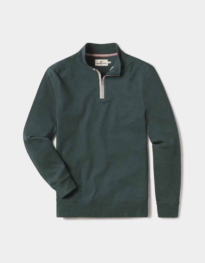 The Normal Brand Puremeso Weekend Quarter Zip In Green Gables-The Trendy Walrus