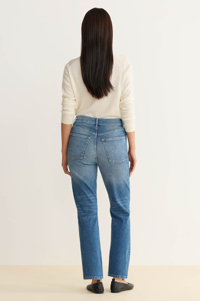 Warp + Weft ASE High Rise Straight Jeans In Dust It Off-The Trendy Walrus
