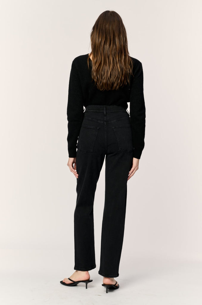 Warp + Weft ASE Stretch Straight Denim In Jet Black-The Trendy Walrus