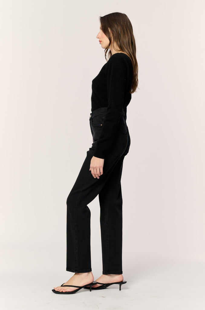 Warp + Weft ASE Stretch Straight Denim In Jet Black-The Trendy Walrus