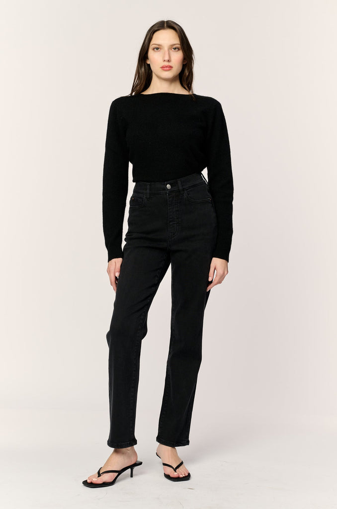 Warp + Weft ASE Stretch Straight Denim In Jet Black-The Trendy Walrus