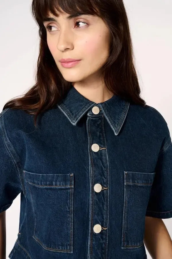 Warp + Weft ELS Cropped Shirt Jacket In Speechless-The Trendy Walrus