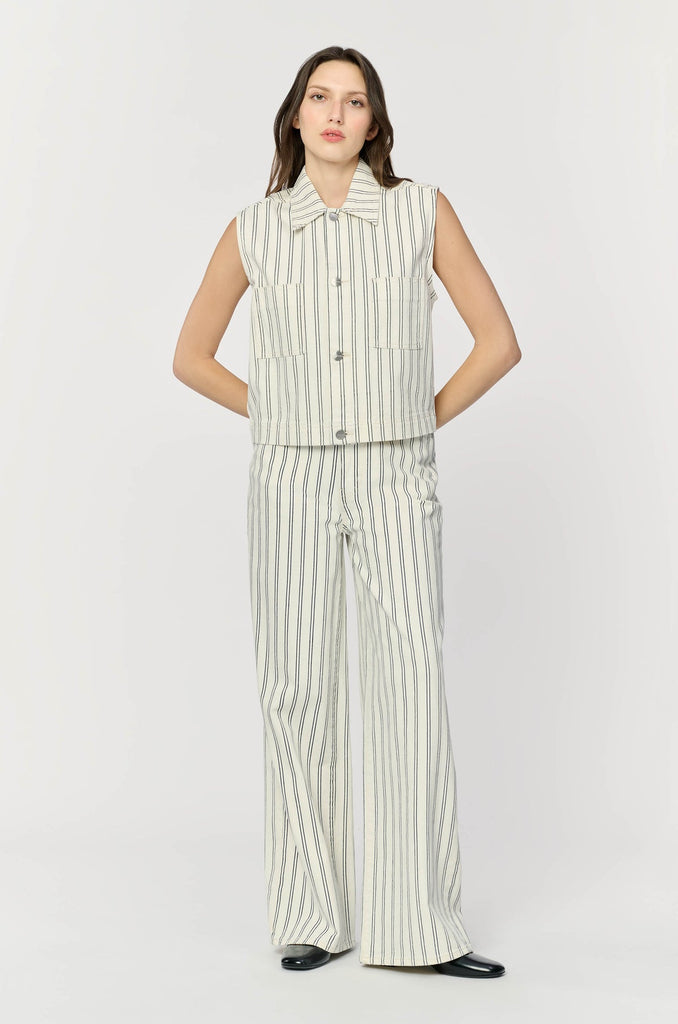 Warp + Weft NCE Relaxed Wide Leg In Striped Cloud-The Trendy Walrus