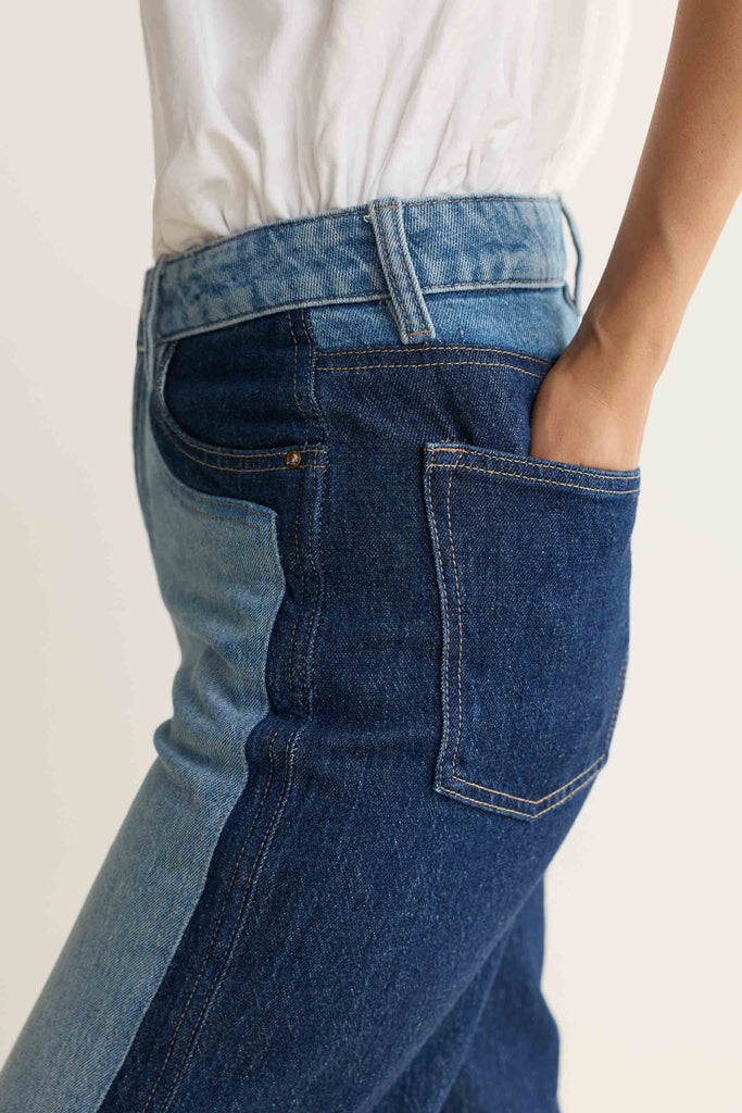 Warp + Weft NCE Wide Leg Jeans In All Mixed Up-The Trendy Walrus