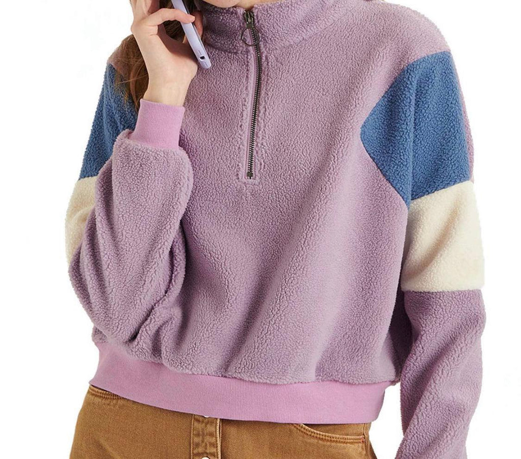 24 Colours Fleece 1/4 Zip in Purple-The Trendy Walrus