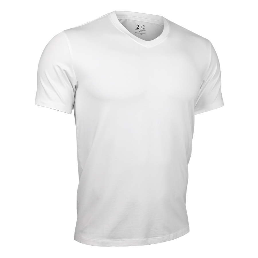 2UNDR V Neck Tee in White-The Trendy Walrus