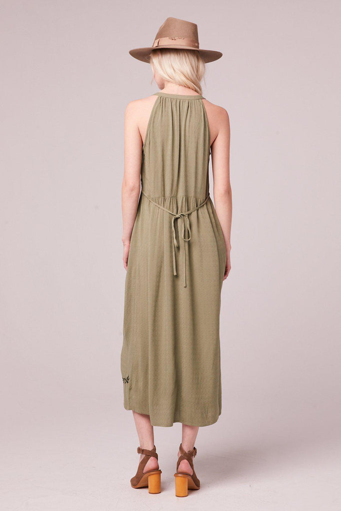 B.O.G Collective Pavia Embroidered Dress in Moss-The Trendy Walrus