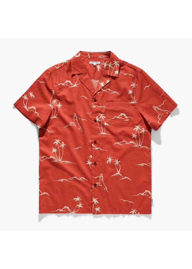 Banks Journal Cape S/S Shirt In Burnt Red-The Trendy Walrus