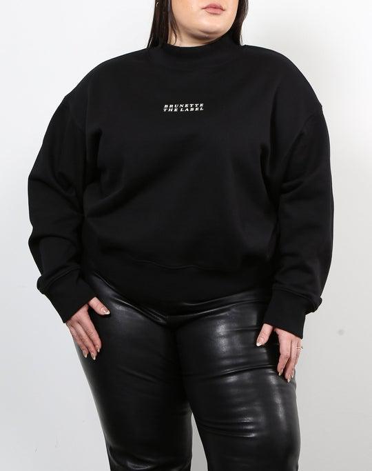 Brunette the Label BSB Stepsister Mock Neck in Black-The Trendy Walrus