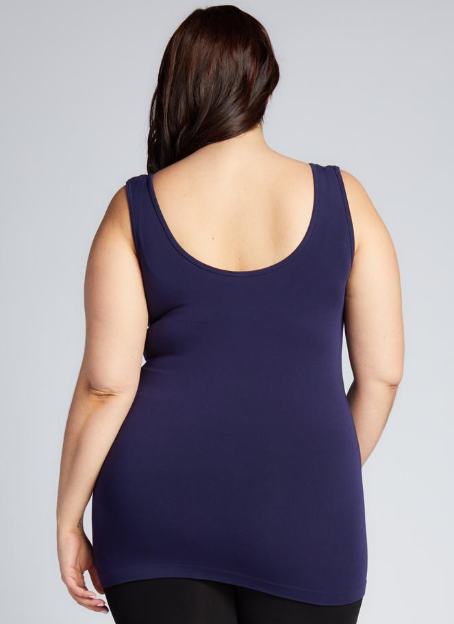 C'est Moi Bamboo Plus Size Tank In Navy-The Trendy Walrus