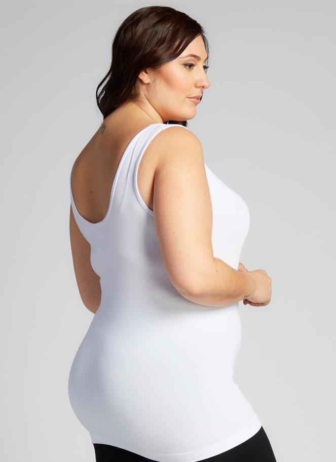 C'est Moi Bamboo Plus Size Tank In White-The Trendy Walrus