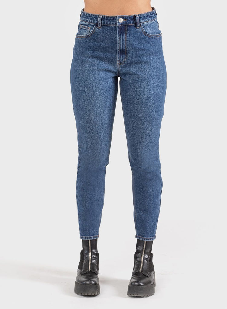 Dex Mom Jeans in Mid Blue-The Trendy Walrus