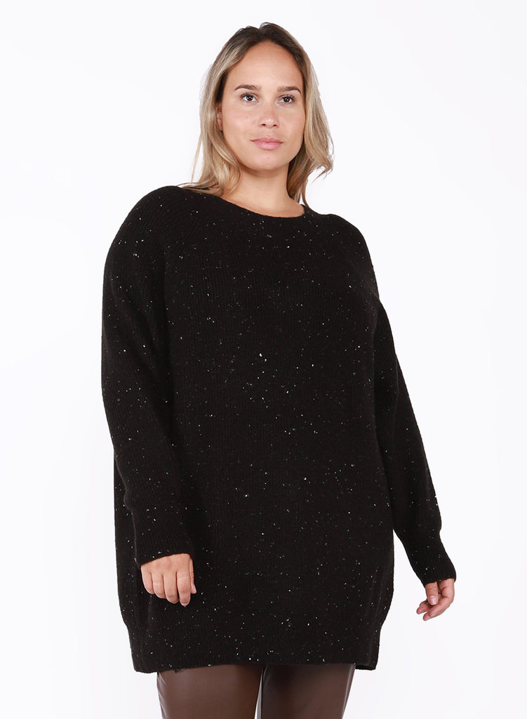 Dex Plus Crew Neck Tunic Sweater in Starry Night-The Trendy Walrus