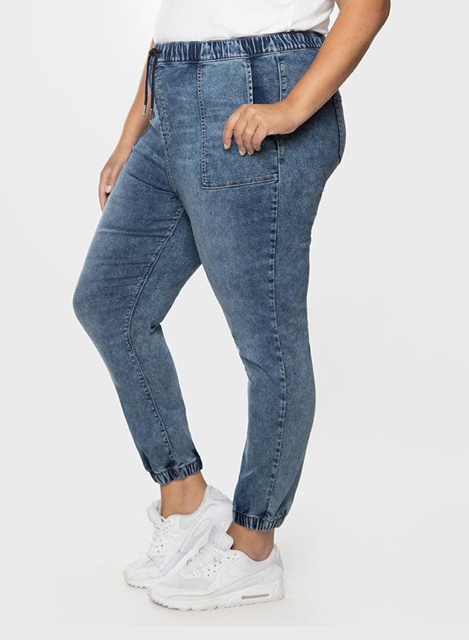 Dex Plus High Waist Jegging Jogger in Vintage Shade Blue-The Trendy Walrus