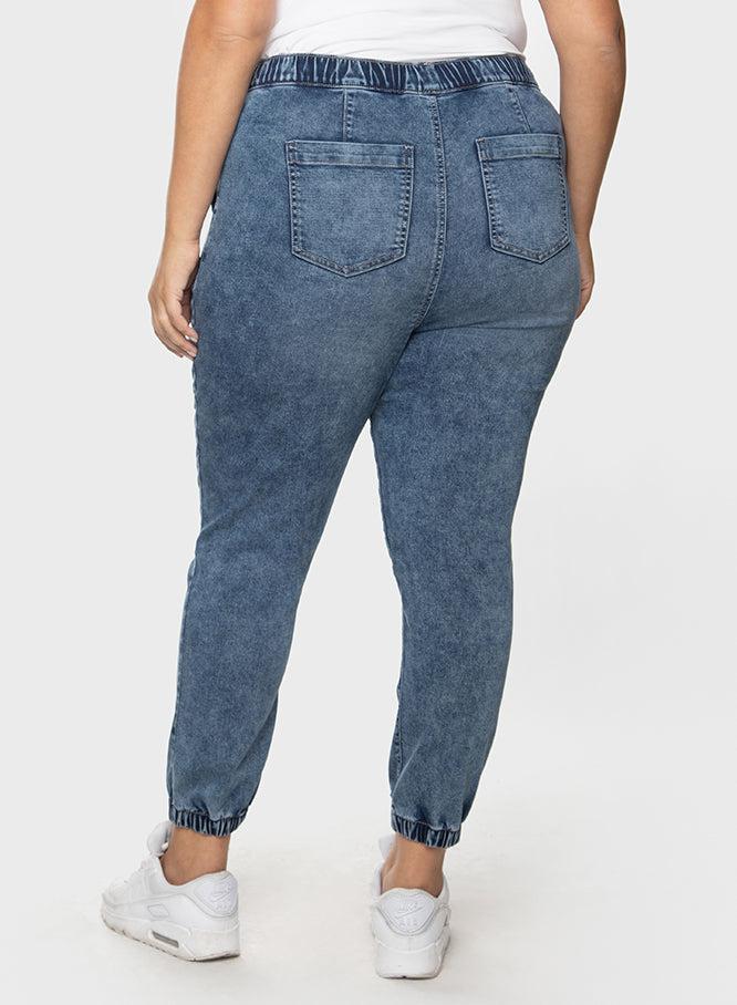 Dex Plus High Waist Jegging Jogger in Vintage Shade Blue-The Trendy Walrus