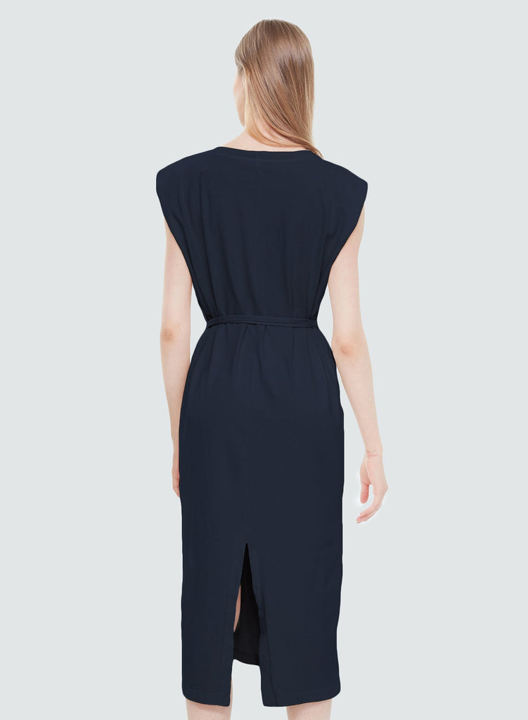 Dex Plus Tie Waist Black Knit Dress-The Trendy Walrus
