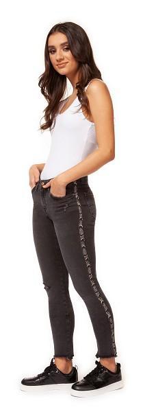 Dex Ripped Skinny Jeans With Stripe-The Trendy Walrus