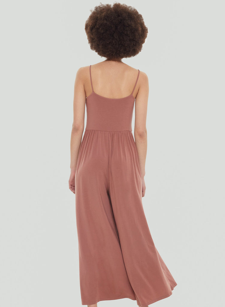 Dex Strappy Knit Jumpsuit In Clay-The Trendy Walrus