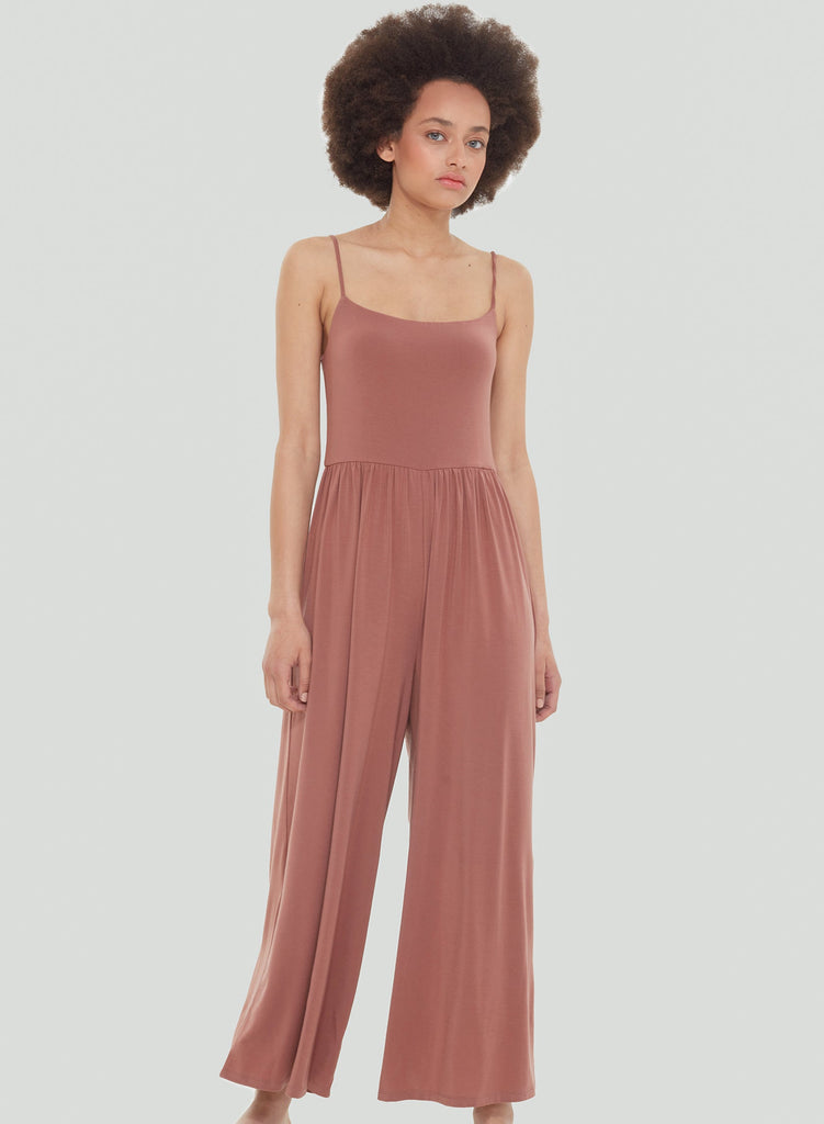 Dex Strappy Knit Jumpsuit In Clay-The Trendy Walrus