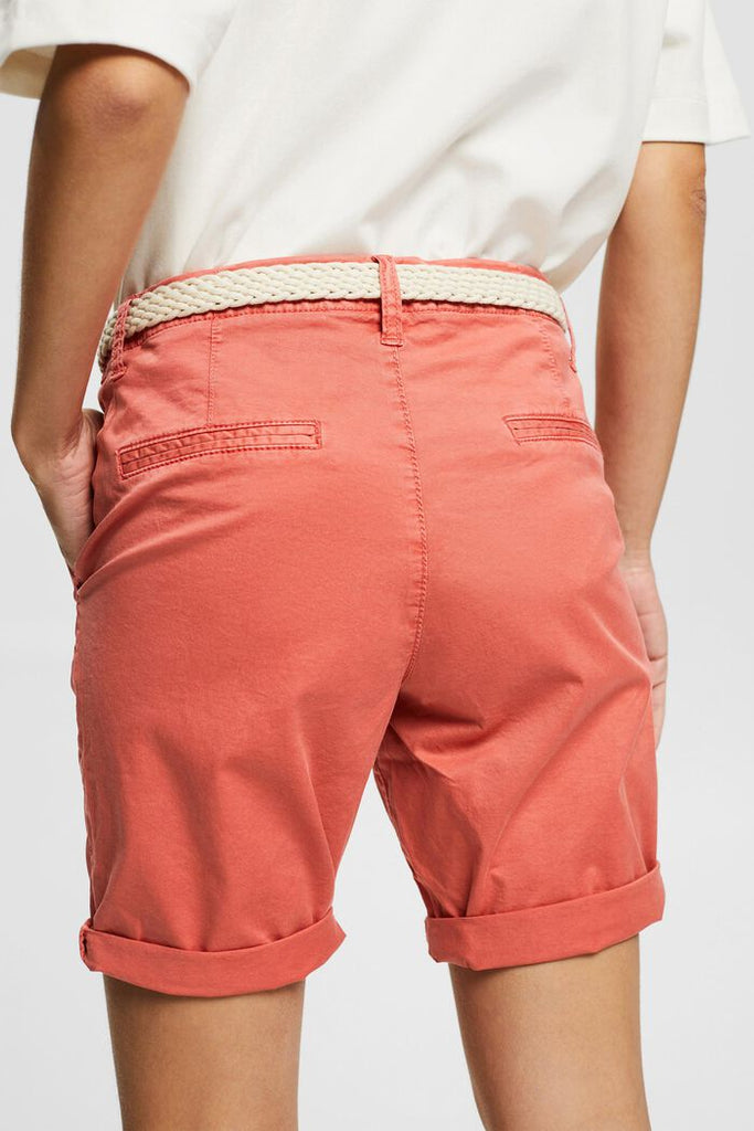 Esprit Chino Belled 8" Bermuda Shorts in Coral-The Trendy Walrus