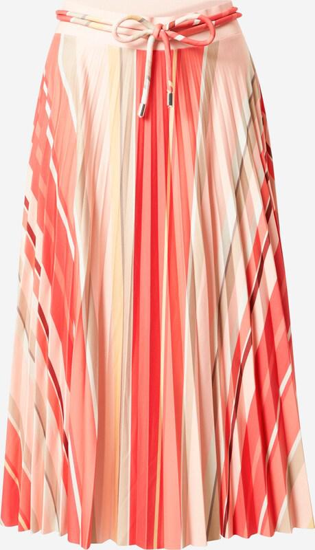 Esprit Color Block Pleated Skirt in Red-The Trendy Walrus