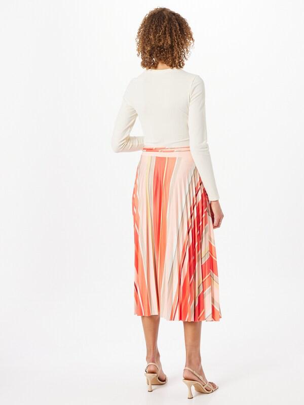 Esprit Color Block Pleated Skirt in Red-The Trendy Walrus
