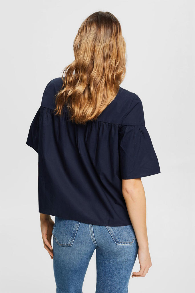 Esprit Easy Care Blouse in Navy-The Trendy Walrus