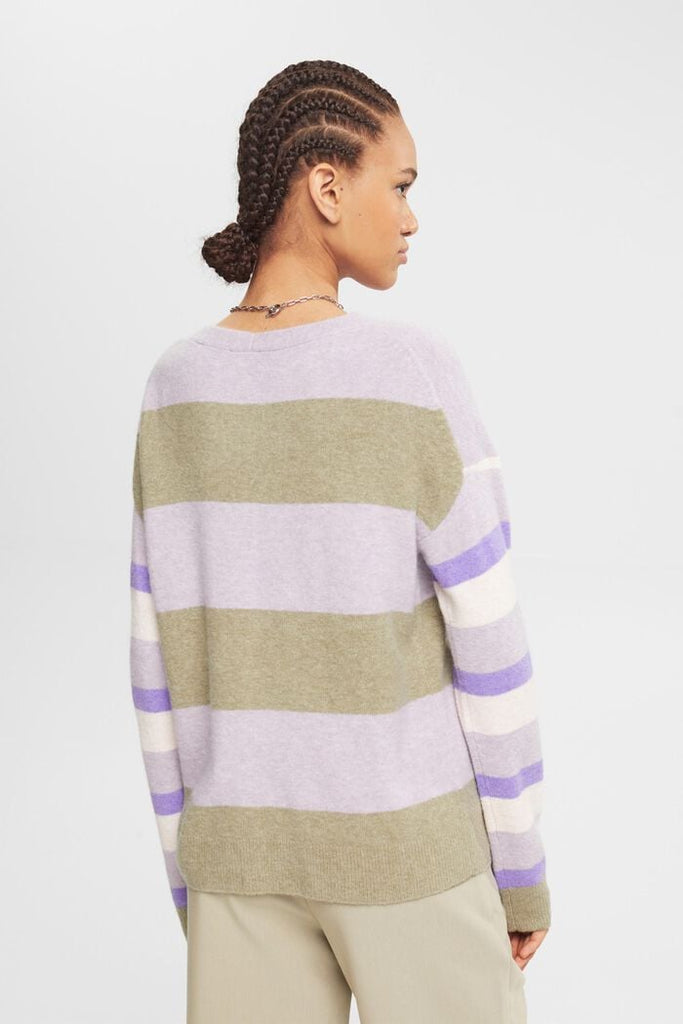 Esprit V-Neck Sweater 30% Wool Blend-The Trendy Walrus