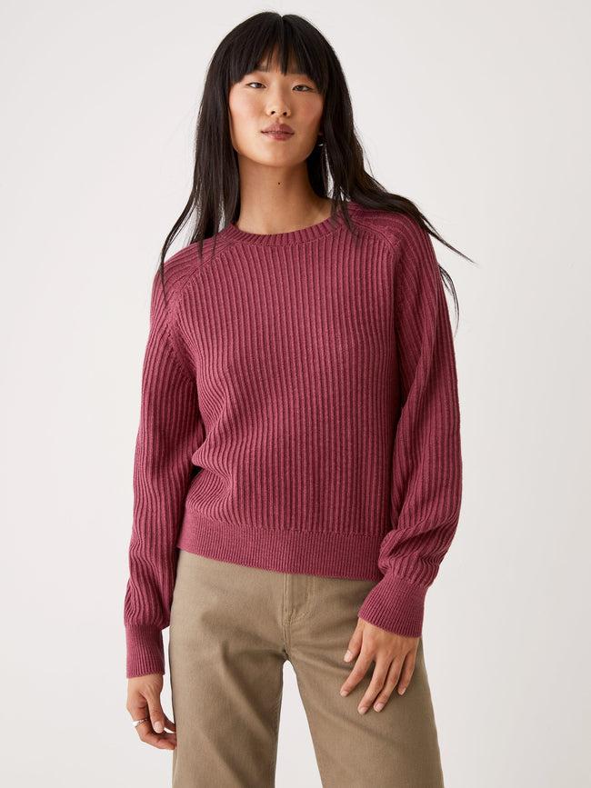 Frank And Oak Crewneck Sweater In Maroon Red
