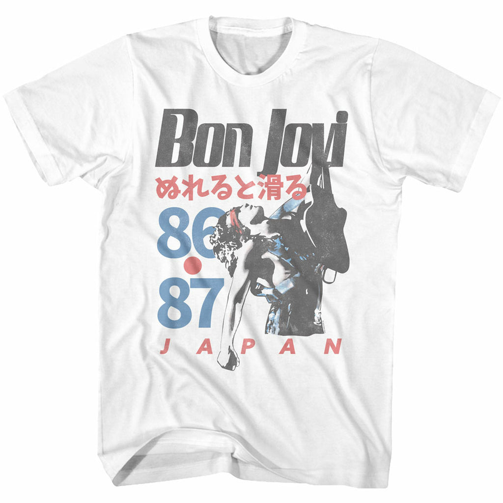 Jack Of All Trades Bon Jovi Japan Tee in White-The Trendy Walrus