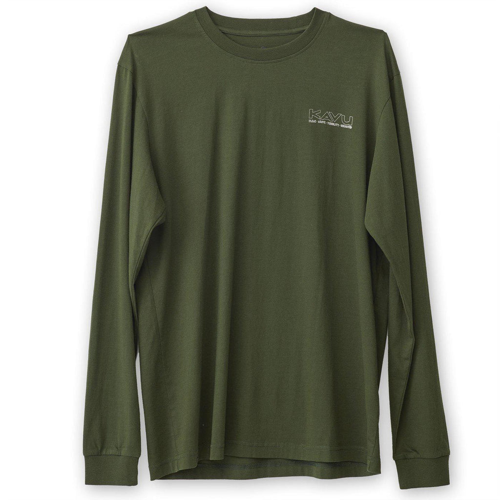 Kavu Longsleeve Define Range Tee in Army Green-The Trendy Walrus