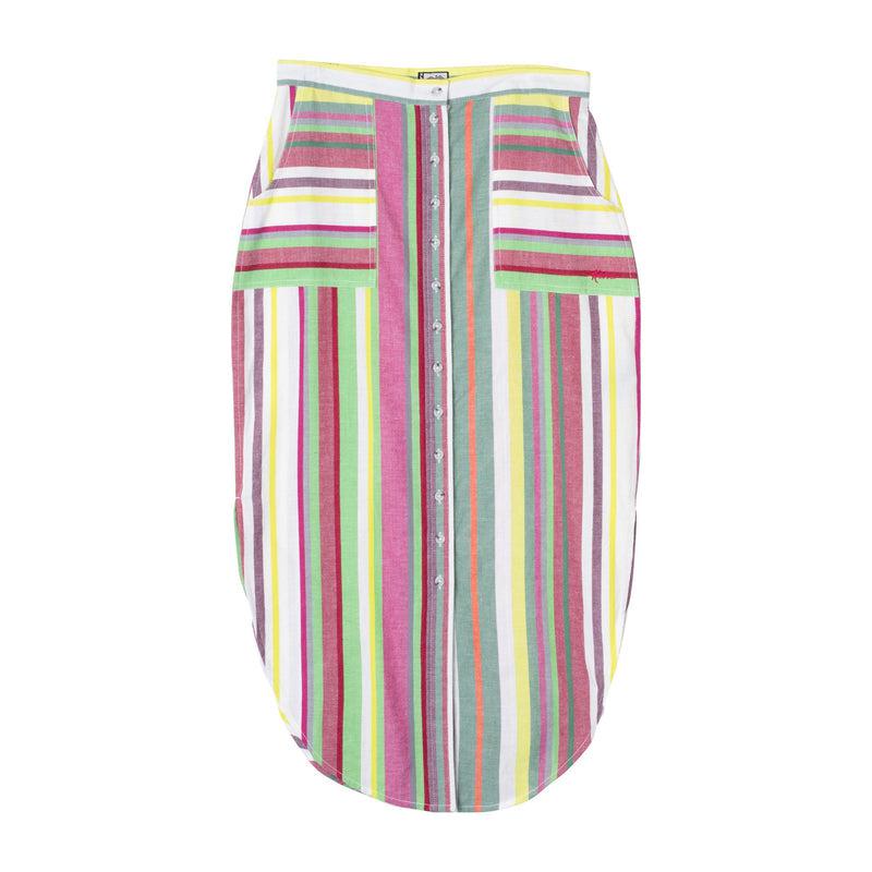 Kavu Vonn Hi-Waist Buttonup Skirt in Juice Pop-The Trendy Walrus