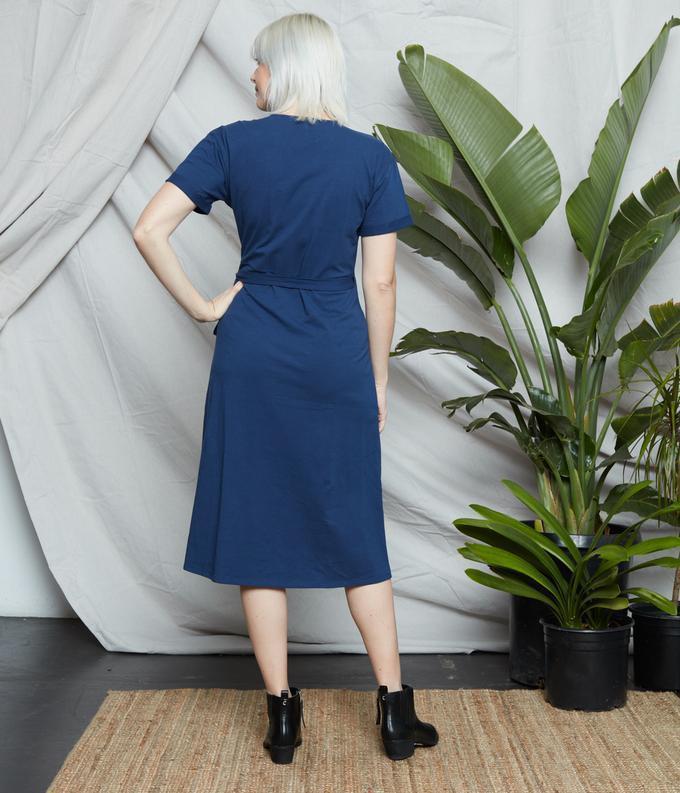 Known Briar T-Shirt Wrap Dress in Blue Free – The Trendy Walrus