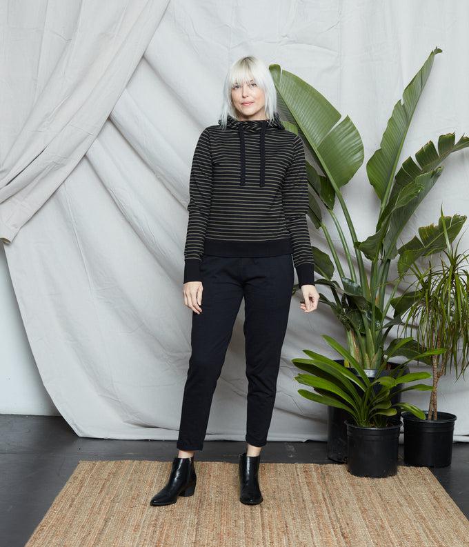 Known Supply Whistler Striped Hoodie in Black-The Trendy Walrus