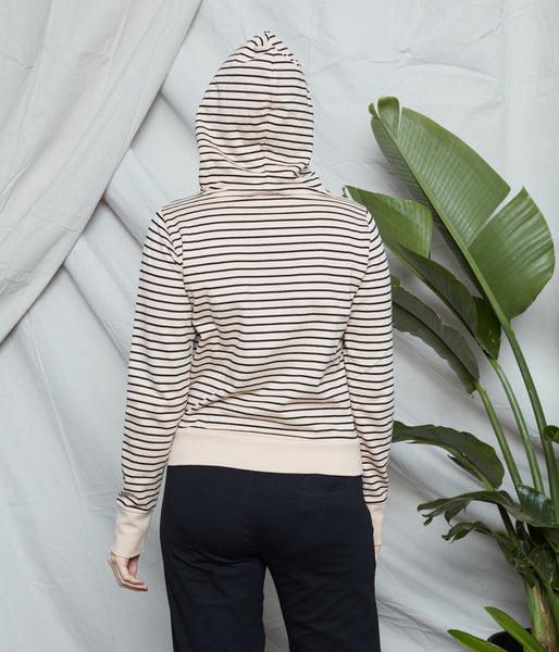 Known Supply Whistler Striped Hoodie in Oatmeal-The Trendy Walrus