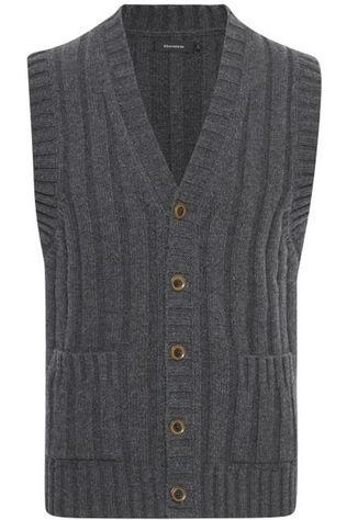 Matinique MAchunk Cardigan Vest in Dark Grey Melang-The Trendy Walrus