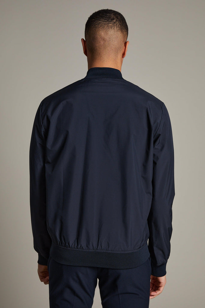 Matinique MaClay Woven Synthetic Winter Bomber in Dark Navy-The Trendy Walrus