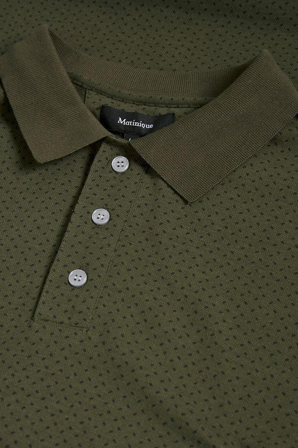 Matinique Mapoleo Jacquard Polo in Olive Night-The Trendy Walrus