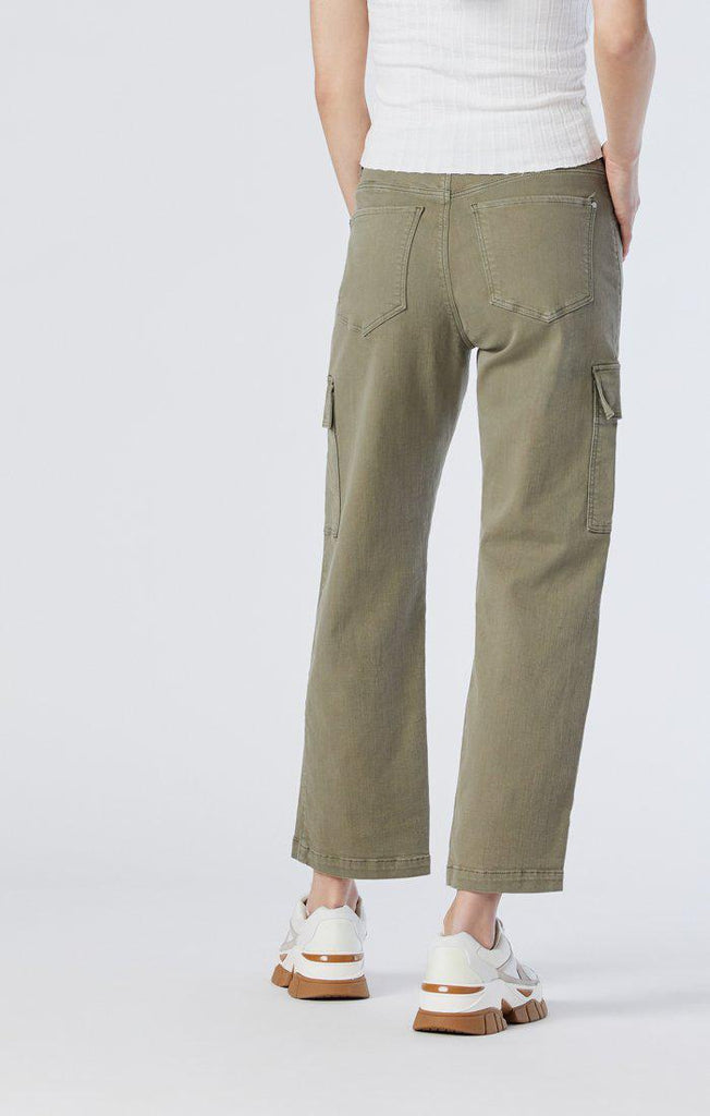 Mavi Jeans Sahara High-Rise Straight Cargo in Green Twill-The Trendy Walrus