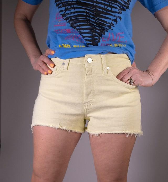 Mavi Rosie Shorts in Tender Yellow LA Vintage-The Trendy Walrus