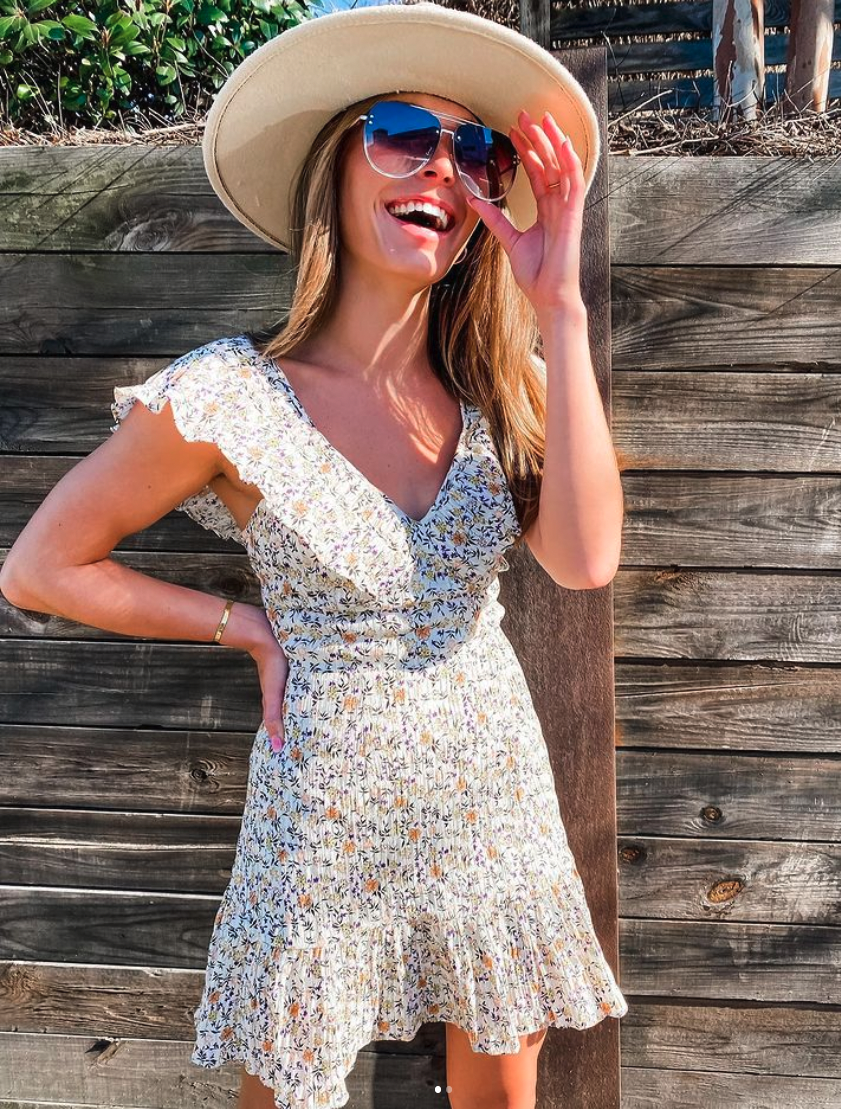 Talulah vintage top floral mini dress