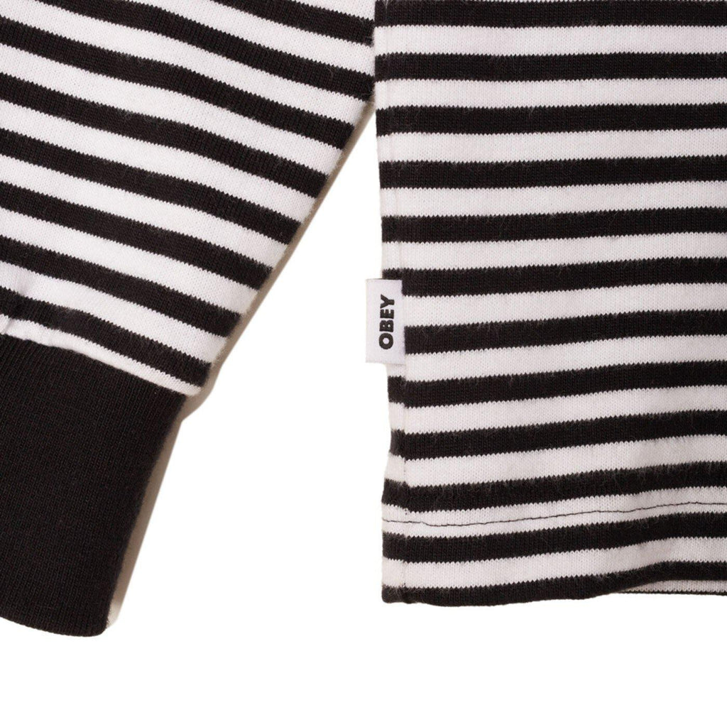 Obey Icon Legacy Long Sleeve Stripe Tee in Black Multi-The Trendy Walrus