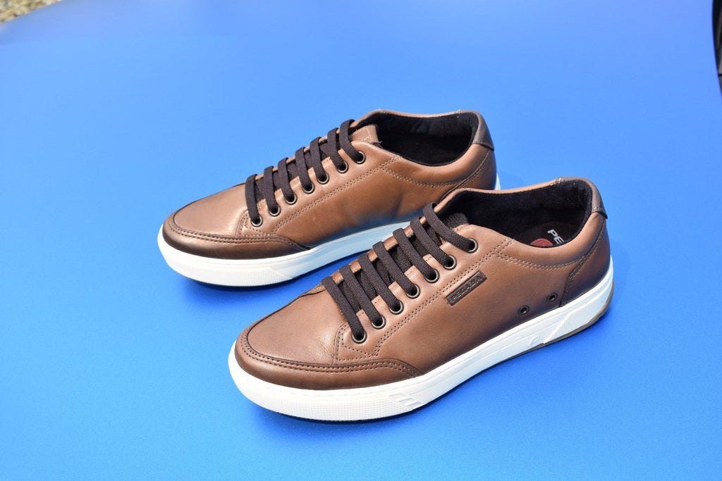 Pegada Brown Leather Sneakers-The Trendy Walrus