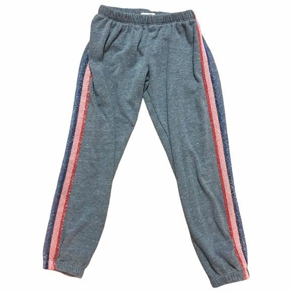Spiritual Gangster Perfect Sweatpants in Gray with Glitter Stripe-The Trendy Walrus